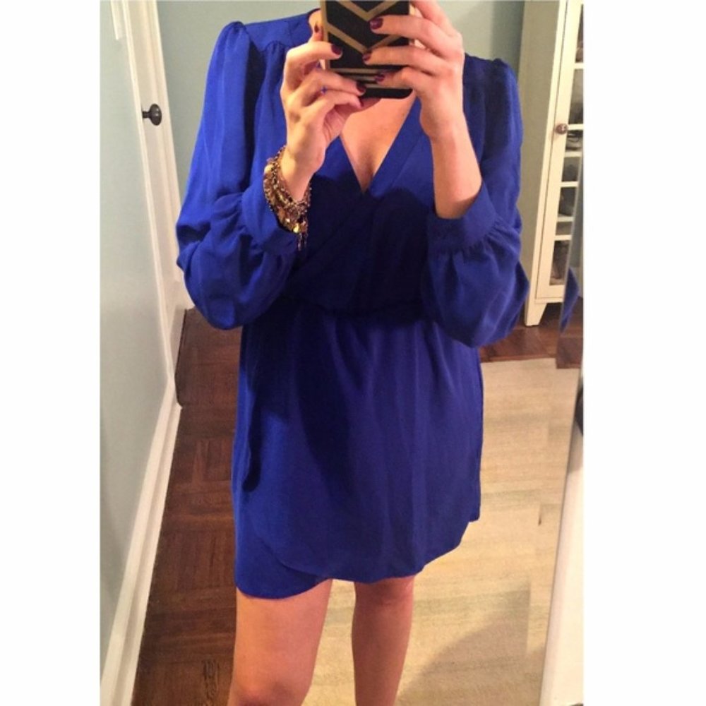 Royal Blue Long Sleeved Demri Mini Dress